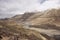 View landscape at viewpoint mountains range with nubra river when evaporated dry at Leh Ladakh in Jammu and Kashmir, India