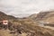 View landscape at viewpoint mountains range with nubra river when evaporated dry at Leh Ladakh in Jammu and Kashmir, India