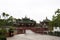 View landscape and water pond of garden at Zhongshan public park at Shantou downtown or Swatow city in Guangdong, C