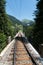 View of the Langwies Viaduct in the mountains of Switzerland near Arosa