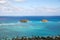 View of Lanikai from the Pillbox hiking trail Kailua Hawaii in D