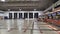 View of the large lobby at the airport, airport check-in counters