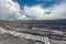 View of a large quarry for the extraction of limestone and coal.