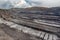 View of a large quarry for the extraction of limestone and coal.