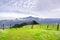 View from Las Trampas Regional Wilderness towards Mount Diablo on an cloudy, overcast day, San Francisco bay area, California