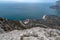 View of Laspi Bay from rocky crest Delikli-Burun lyas-Kaya mountain . Crimea