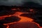 View of the lava river. Generative AI.