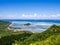 View from Le Morne Brabant mountain to west coast of Mauritius