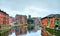 View of Leeds with the Aire River in England