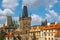 View of the Lesser Bridge Tower of Charles Bridge Karluv Most