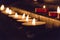 The view of lighted tealight candles. Burning candles