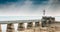 View of the Lighthouse of the Grande JetÃ©e large pier at Sables d Olonnes