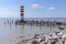 View of lighthouse at Lake Neusiedl in Podersdorf am See