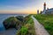 View of Lighthouse of Saint Mathieu in Brittany - France