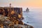 View Of Lighthouse And Sea In Peniche Portugal At Sunset