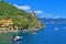 View of the Ligurian Sea, on a blue sky day 2, Portofino, Liguria, Italy.