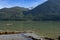 View of Lillooet Lake with mountains in the background taken from Strawberry Point Campground