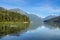 View of Lillooet Lake with mountains in the background taken from Strawberry Point Campground