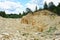 View into a limestone quarry