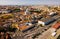 View of Lisbon district with National Pantheon and coastline