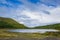 View of little lake Lagoa Rasa, Sao Miguel Island, Azores, Portugal