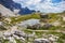 View of little puddle in the italian dolomites