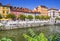 View of Ljubljana town, capital of Slovenia.