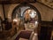 View of lobby from marble stairwell of historic Hotel Russell, L