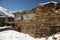 View of local stony building in Upper Pisang village on Annapurna circuit trekking route, Manang area, Nepal