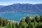 View of Locarno and Lake Maggiore from the Cardada-Cimetta mountain range. Ticino canton, Switzerland