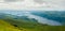 View of Loch Lomond from the top of Ben Lomond in a sunny day.