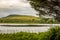 A view of Loch Stroan with a reed bed and the hills in the background