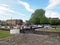 A view of the lock gates at the entrance to brighouse basin and moorings on the calder and hebble navigation canal in calderdale