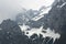 View from Logarska valley to mountain range Kamnik-Savinja Alps in Slovenia, Europe