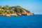 View of London Bridge rock formation in Torquay, South Devon,