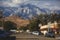 View of Lone Pine Peak, east side of the Sierra Nevada range, the town of Lone Pine, California, Inyo County, United States of