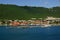 View of Long Bay, Charlotte Amalie, St Thomas with docked yachts in a bright sunny day