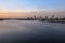 A view of Long Beach marina, California from a cruise ship duri