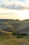 View of the Long Mountains Ridge. The beginning of the Ural mountains. Orenburg region.