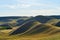 View of the Long Mountains Ridge. The beginning of the Ural mountains. Orenburg region.