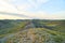 View of the Long Mountains Ridge. The beginning of the Ural mountains. Orenburg region.