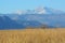 View of Long`s Peak and Mount Meeker in Rocky Mountains Colorado