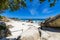 A view looking down on the beautiful white sand beaches of clifton in the cape town area of south africa.9