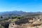 View looking down at Mycenae Greece - The fortified citadel nested over the fertile plain of Argolis near the seashore in the