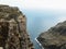 View looking down of spectacular sea cliffs at cape pillar in tasmania