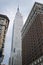View looking up of the Empire State Building, seen from Herald Square, ,  New York City, United States