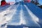 View looking up an ice slide hill