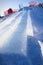 View looking up an ice slide hill