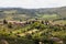 View from lookout in San Gimignano in toscany in Italy of the countyside