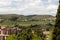 View from lookout in San Gimignano in Toscany in Italy of the countyside